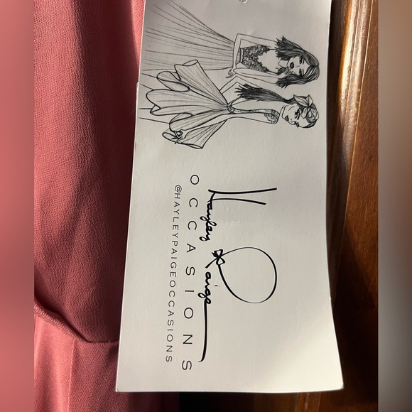 Hayley Paige Occasions Chiffon Bridesmaid Dress Berry Style 52151 Size 14 NWT - Picture 10 of 12